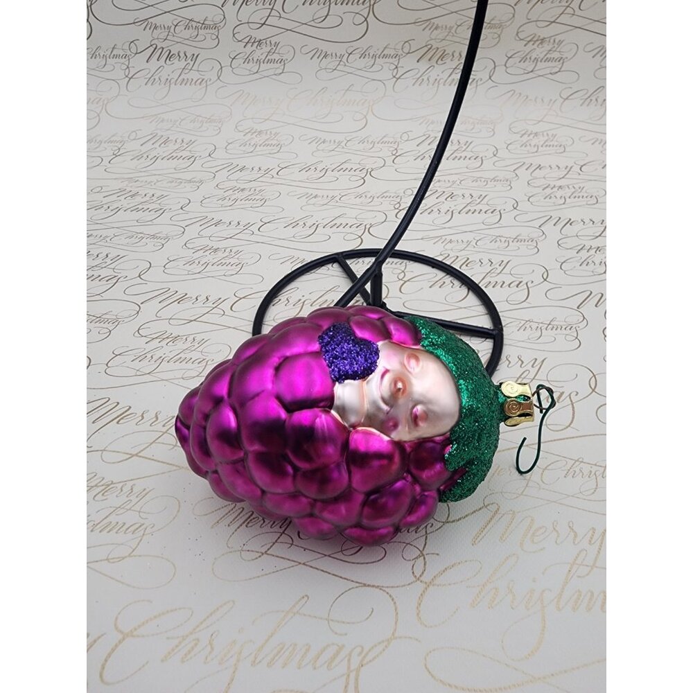 Susan Torrence Global Village Blown Glass Ornament 1999 Loving Bunch Bebe Grape - Picture 7 of 8